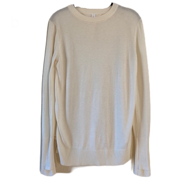lululemon athletica Sweaters - Lululemon Still At Ease Cream Cashlu Material Pullover Size 4